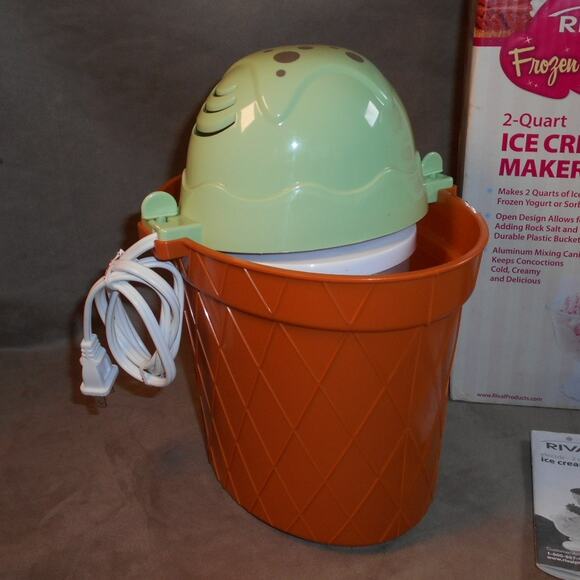 Rival Frozen Delights 2 Quart Ice Cream Maker FRRVBK02-MNT Mint Works - Picture 5 of 11